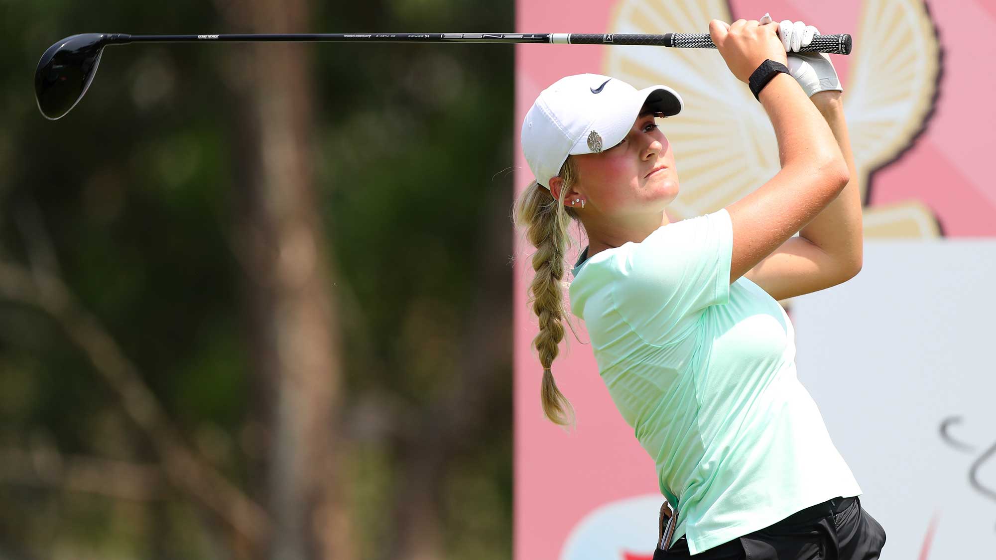 Gianna Clemente of the United States hits her tee shot on the 2nd hole during the first round of the Honda LPGA Thailand 2026 at Siam Country Club on February 19, 2026 in Chon Buri, Thailand.